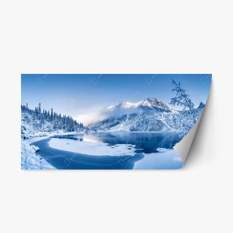 Naklejka repozycjonowalna spokojna zimowa panorama Alp