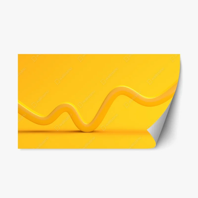 Naklejka repozycjonowalna słoneczna żółta 3d krzywa abstrakcyjna