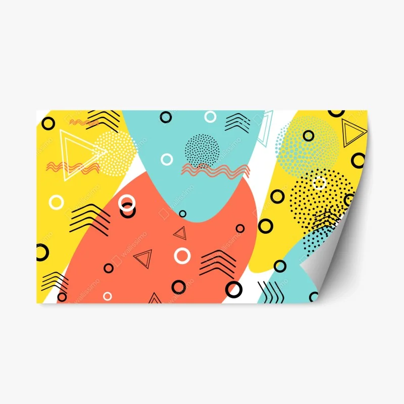 Naklejka repozycjonowalna radosny geometryczny wzór