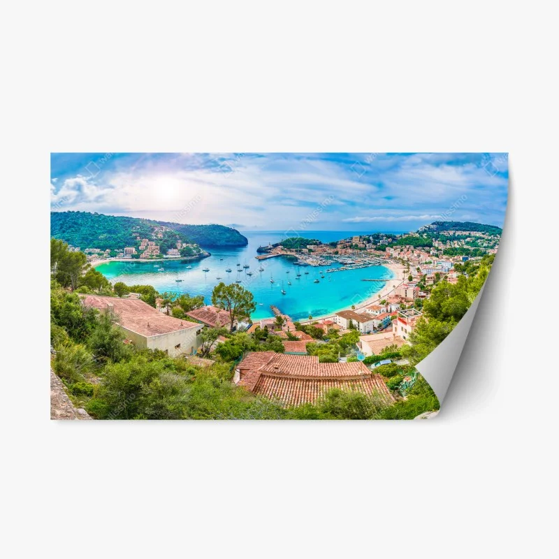 Naklejka repozycjonowalna słoneczna panorama Port de Soller