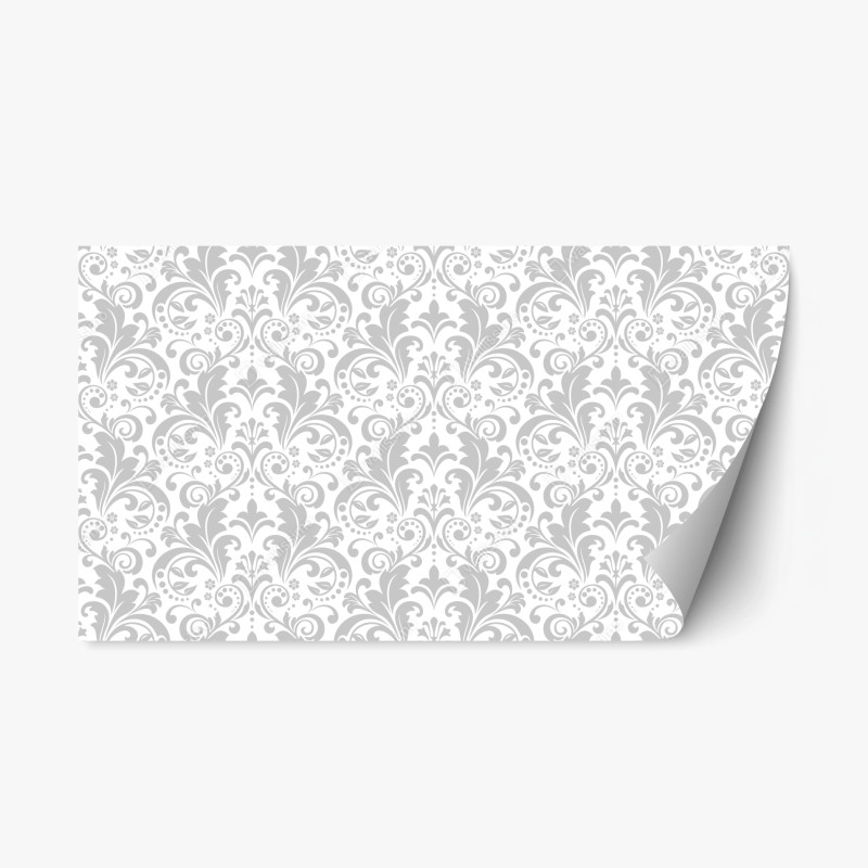 Naklejka repozycjonowalna elegancki szary wzór damasceński