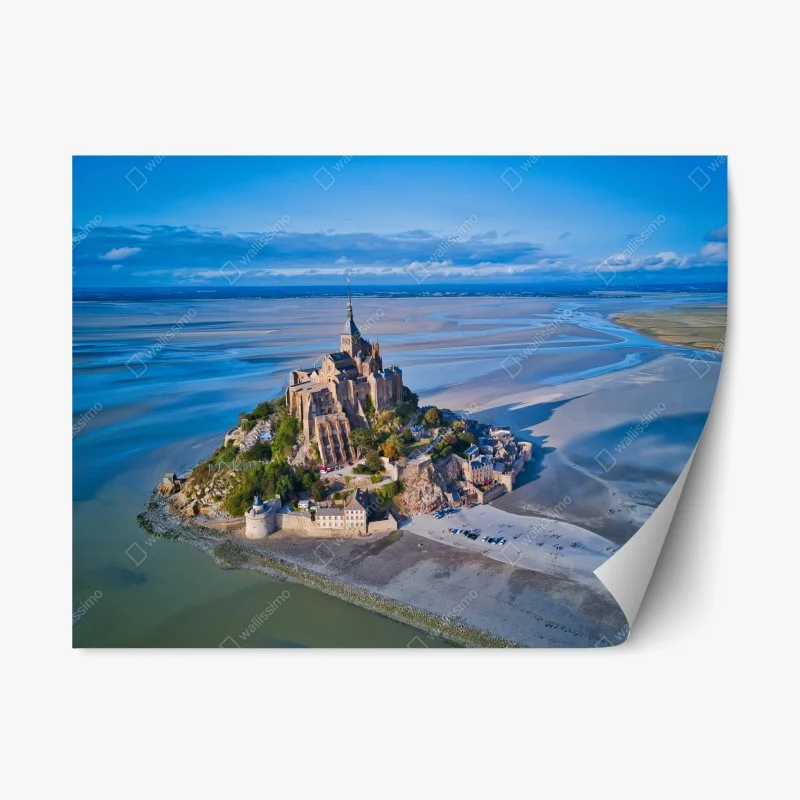 Naklejka repozycjonowalna Mont Saint-Michel widok z lotu ptaka