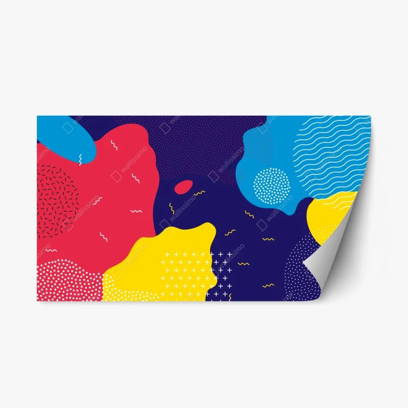 Naklejka repozycjonowalna żywy abstrakcyjny wzór kształtów