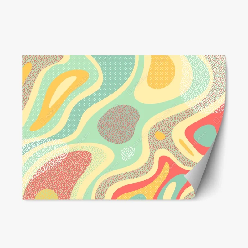 Naklejka repozycjonowalna pastelowy organiczny wzór abstrakcyjny