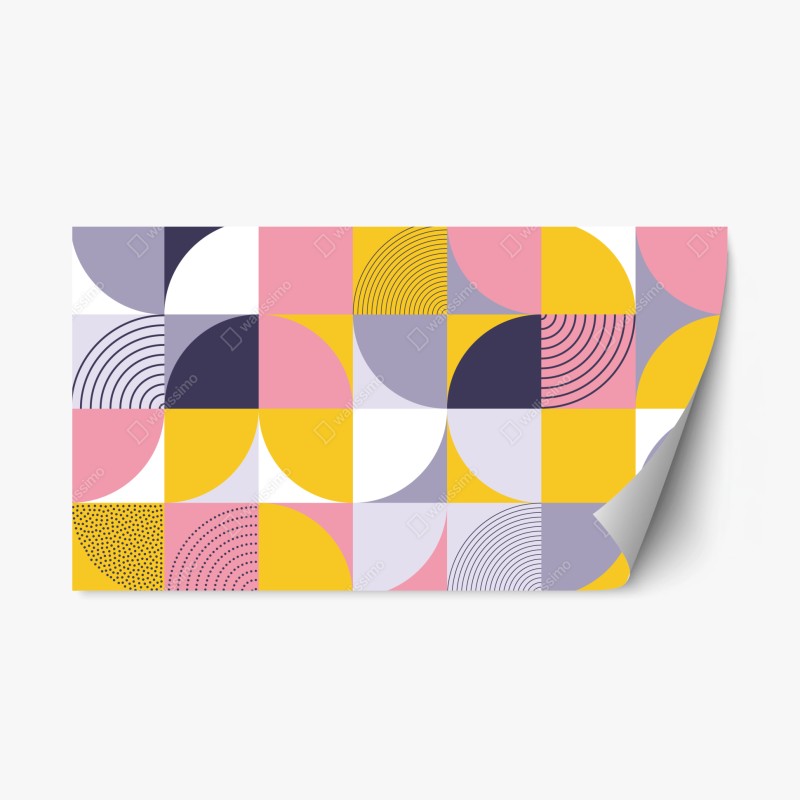 Naklejka repozycjonowalna pastelowa geometryczna mozaika