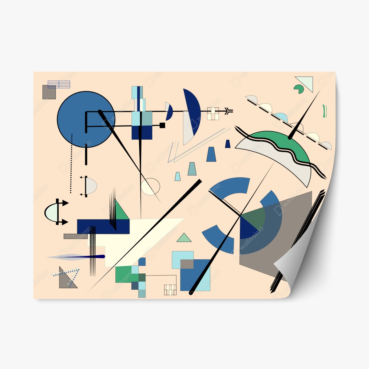 Naklejka repozycjonowalna geometryczna kompozycja w pastelach – Wallissimo®