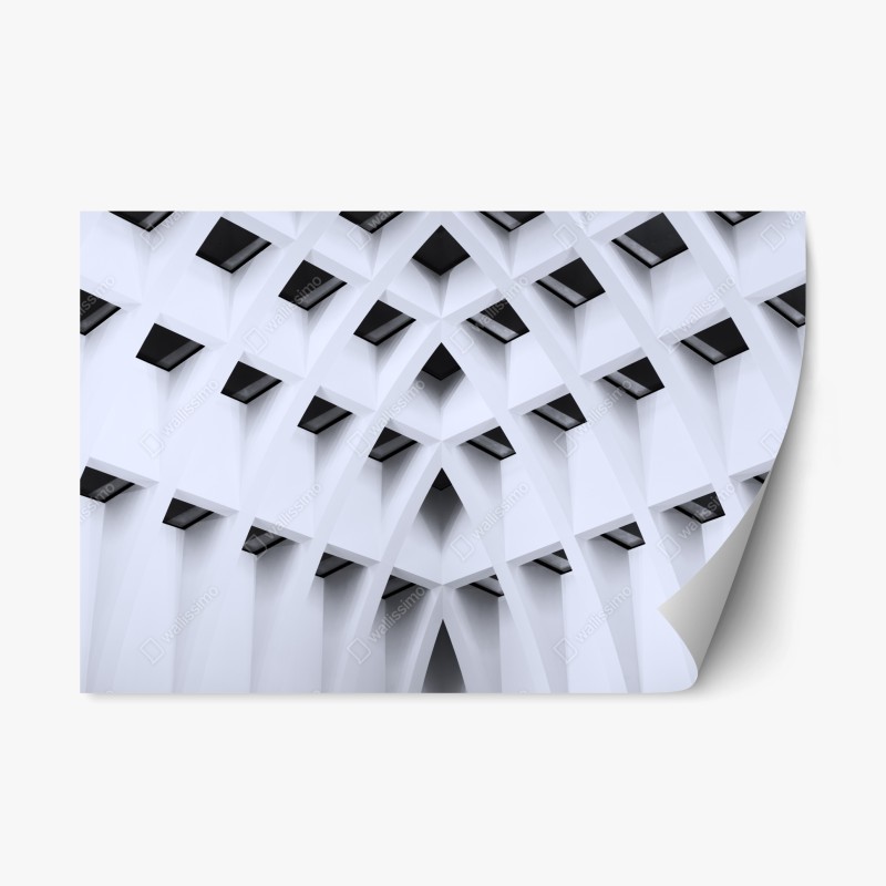 Naklejka repozycjonowalna geometryczny łukowy sufit