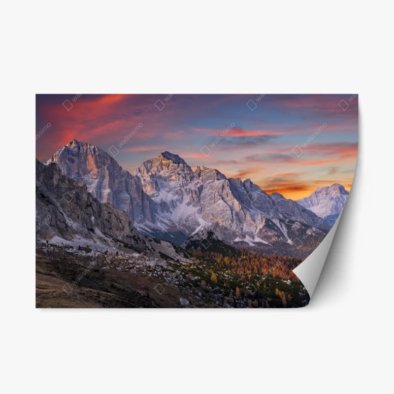 Naklejka repozycjonowalna majestatyczny jesienny zachód w górach