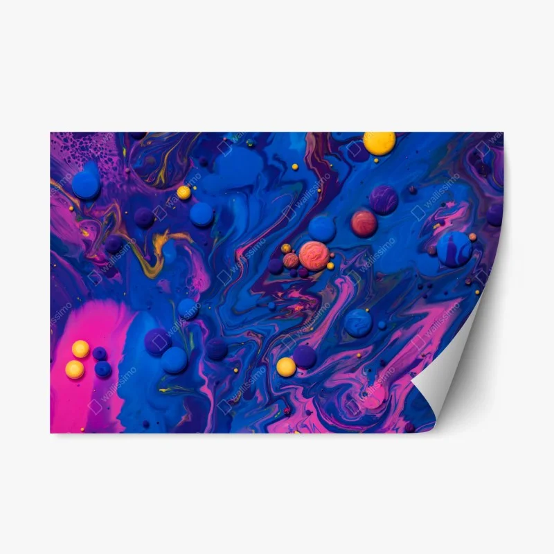 Naklejka repozycjonowalna żywe kosmiczne wiry farby