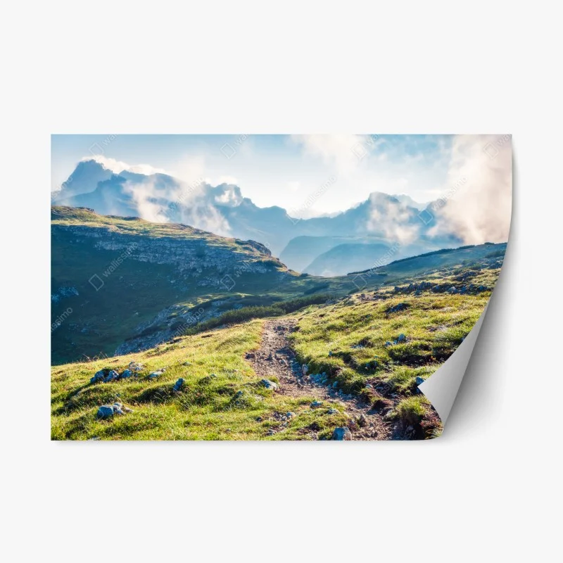 Naklejka repozycjonowalna mglisty poranek na Monte Piana, Dolomity