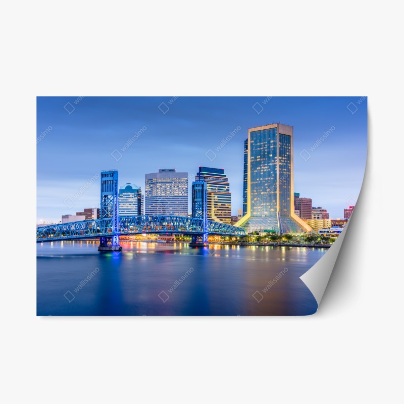 Naklejka repozycjonowalna Jacksonville panorama miasta o zmierzchu