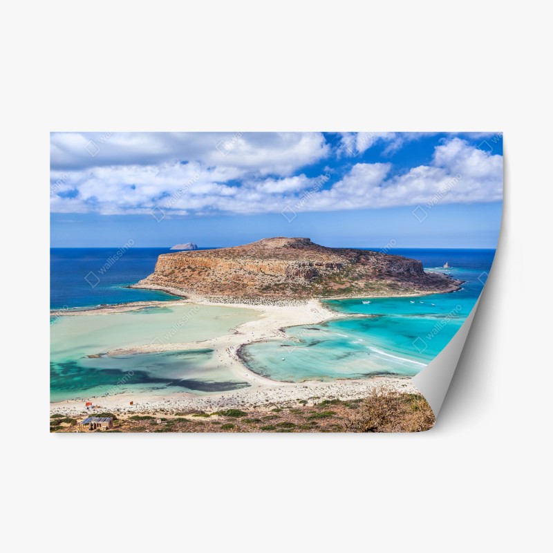 Naklejka repozycjonowalna turkusowa laguna nad piaszczystą plażą