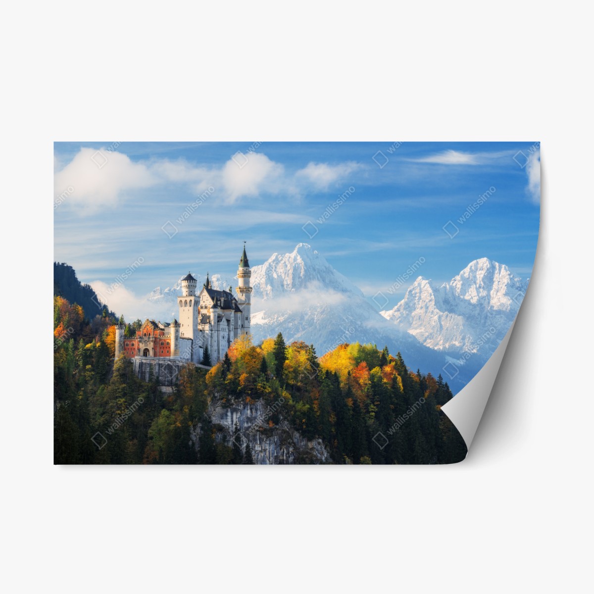 Naklejka repozycjonowalna zamek jak z bajki w Alpach – Wallissimo®
