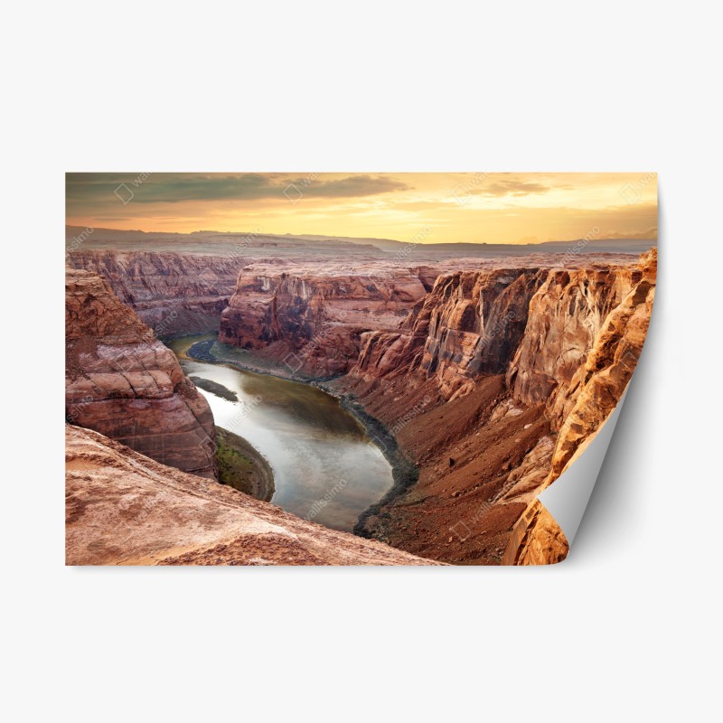 Naklejka repozycjonowalna słoneczny kanion w Horseshoe Bend, rzeka Kolorado