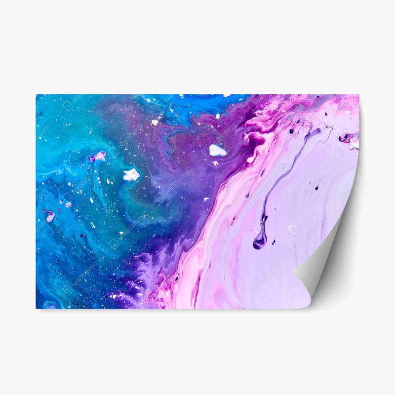 Naklejka repozycjonowalna żywa niebiesko-fioletowa abstrakcja akrylowa