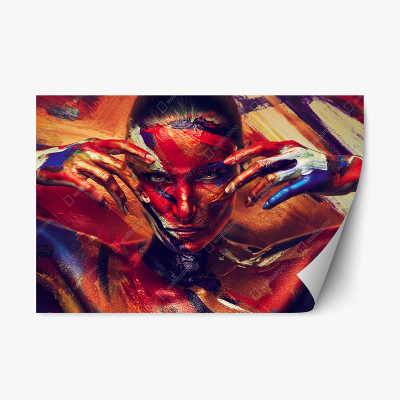 Naklejka repozycjonowalna tajemniczy malowany portret