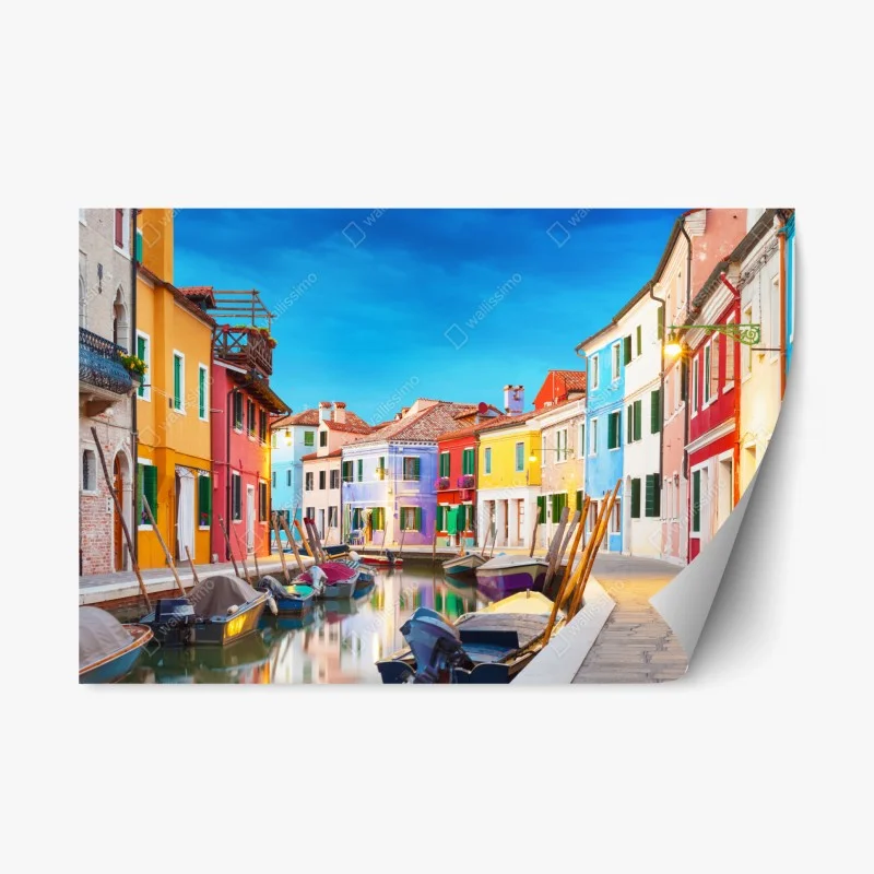 Naklejka repozycjonowalna kolorowe domy w Burano, Wenecja