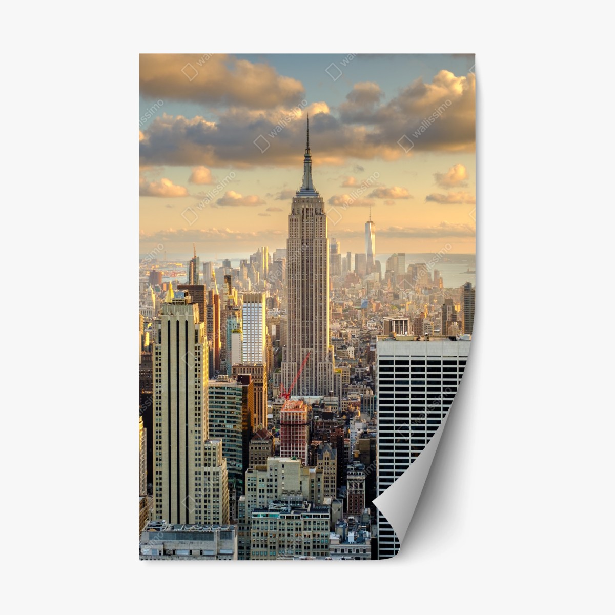 Naklejka repozycjonowalna panorama Nowego Jorku o zachodzie słońca – Wallissimo®