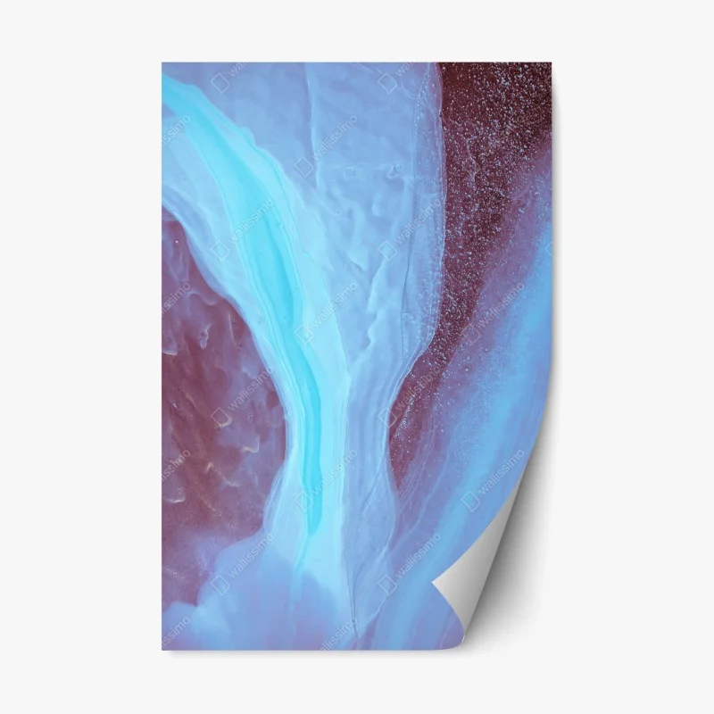 Naklejka repozycjonowalna eteryczna turkusowo-różowa marmurowa abstrakcja
