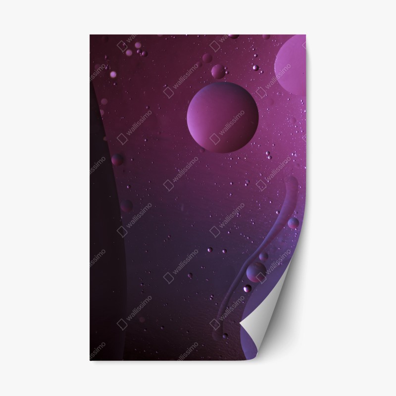 Naklejka repozycjonowalna fioletowe kosmiczne sfery abstrakcja