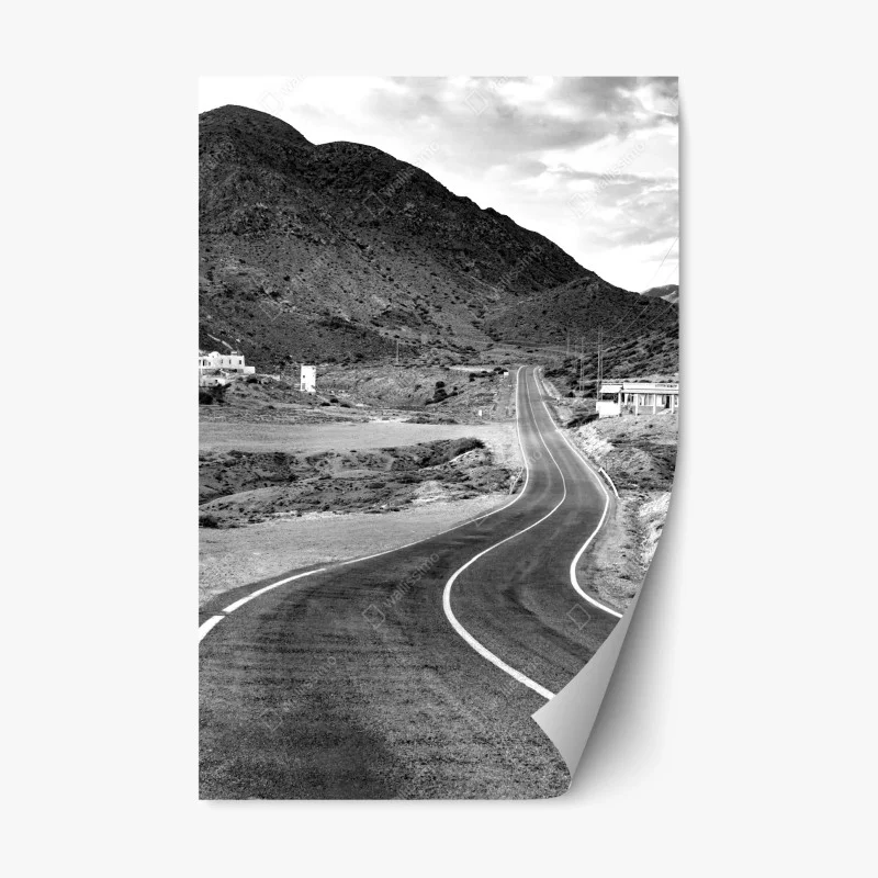 Naklejka repozycjonowalna kręta droga w górach