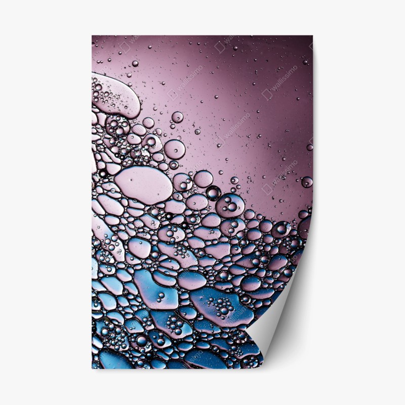 Naklejka repozycjonowalna fioletowy abstrakcyjny wzór z bąbelkami