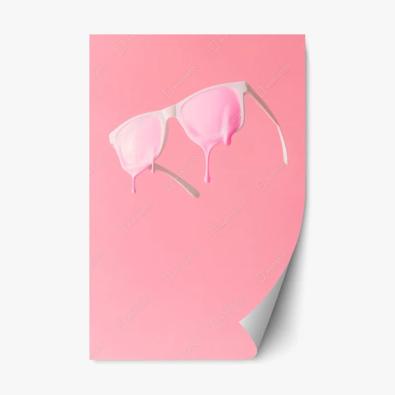 Naklejka repozycjonowalna topniejące różowe okulary