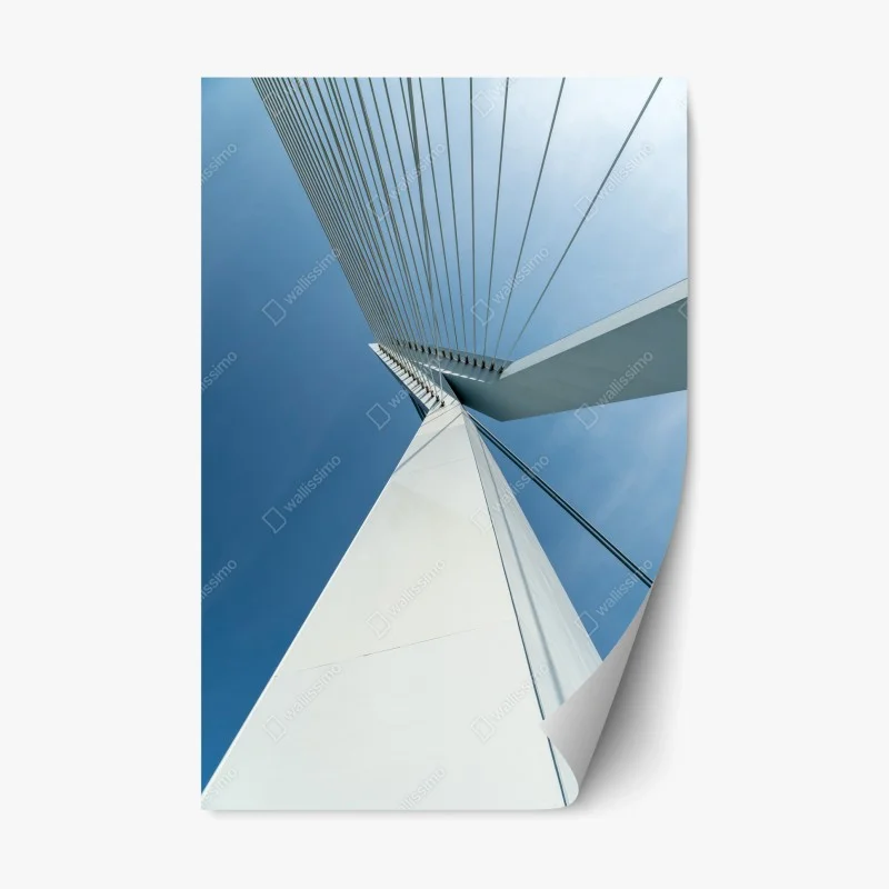 Naklejka repozycjonowalna wznoszące się linie: nowoczesny pylon mostu