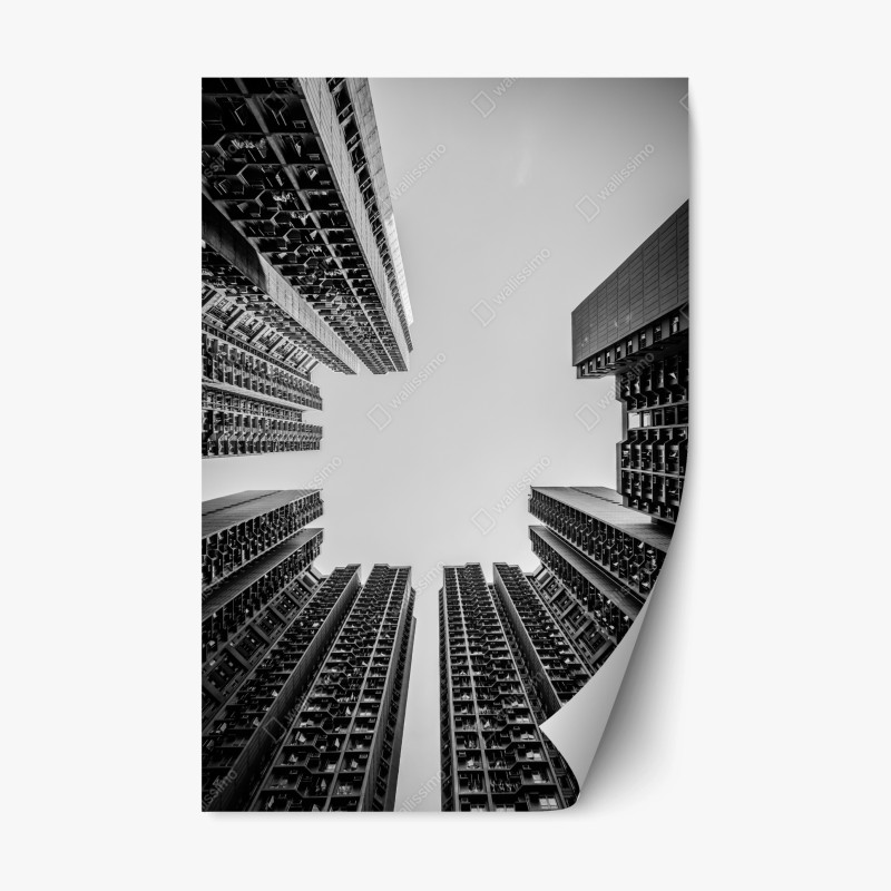 Naklejka repozycjonowalna miejska perspektywa wieżowców