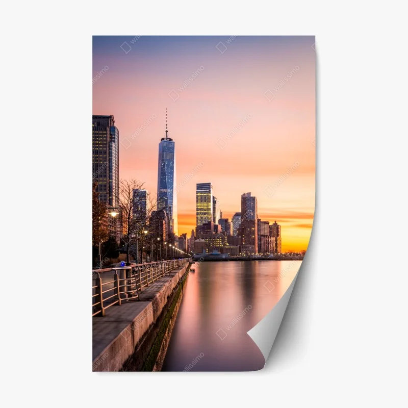 Naklejka repozycjonowalna Dolny Manhattan zachód słońca