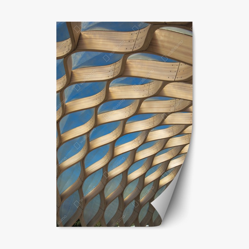 Naklejka repozycjonowalna drewniany ażurowy daszek w Chicago