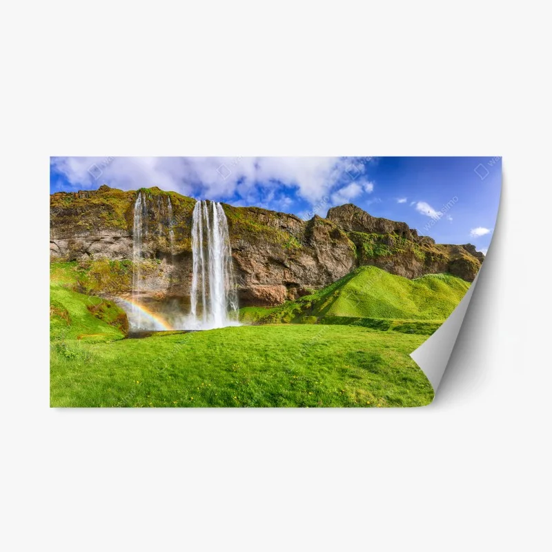 Naklejka repozycjonowalna Seljalandsfoss panorama wodospadu