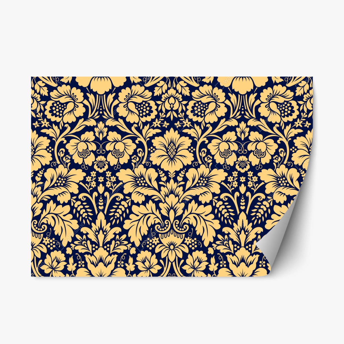 Naklejka repozycjonowalna granatowo-beżowy wzór damasceński – Wallissimo® Naklejka repozycjonowalna granatowo-beżowy wzór damasceński – Wallissimo®