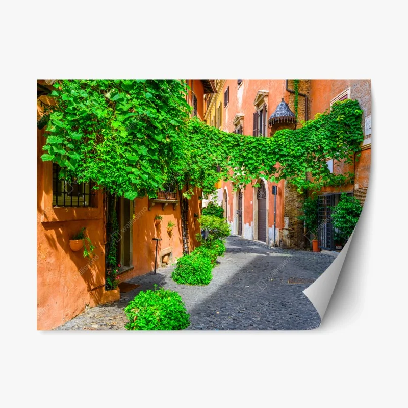 Naklejka repozycjonowalna malownicza uliczka w Trastevere, Rzym