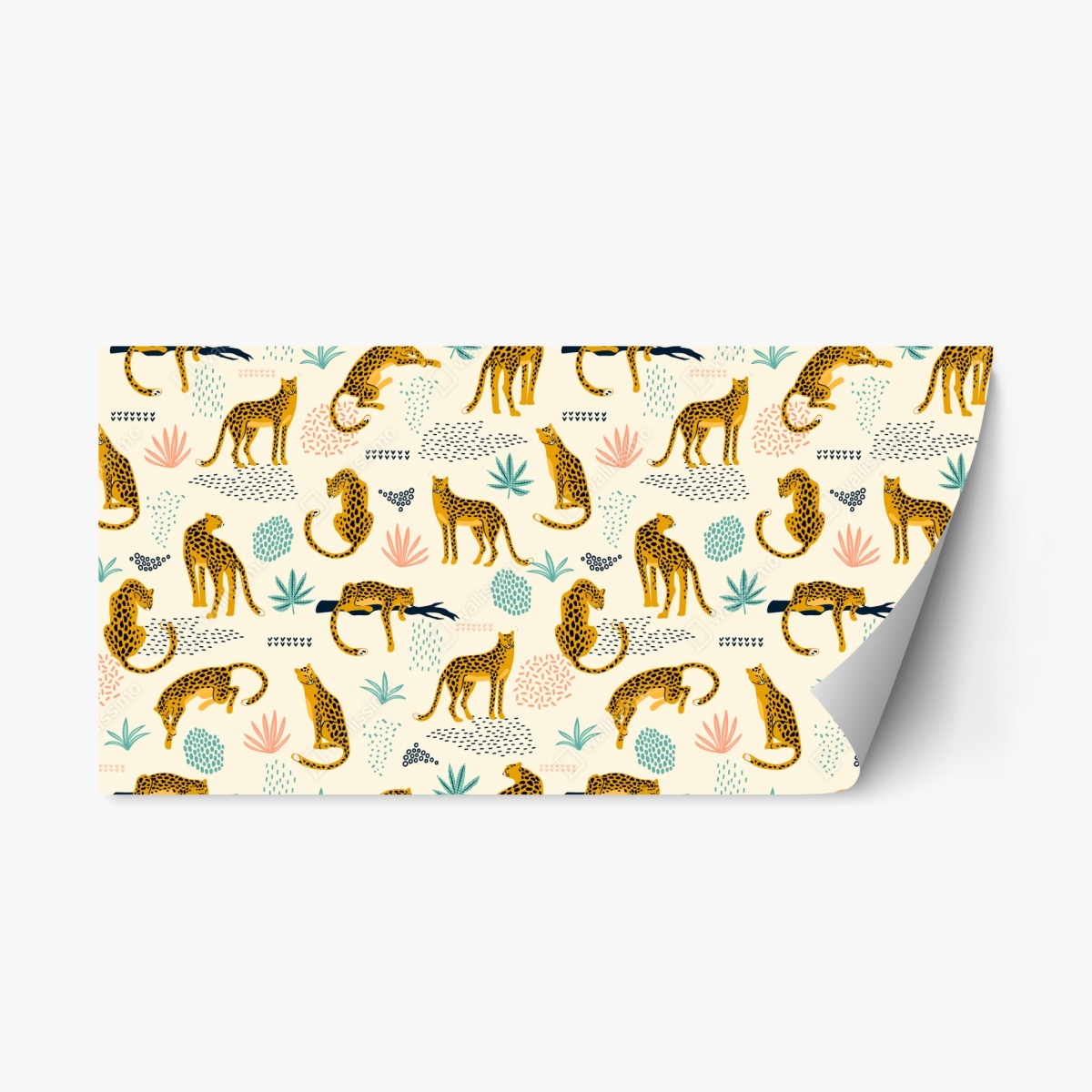 Naklejka repozycjonowalna wzór z gepardami w pastelowych tonach – Wallissimo®