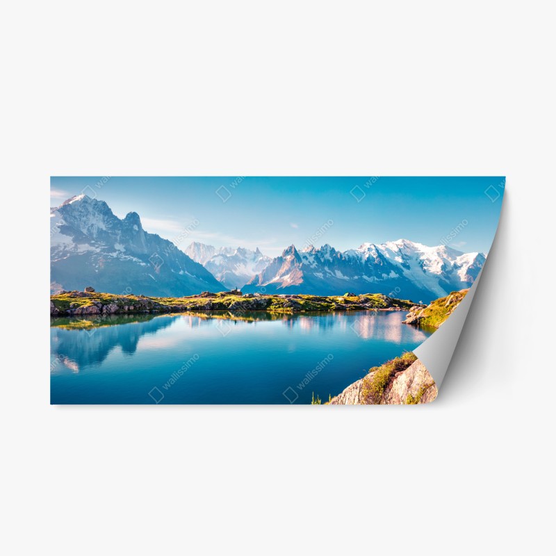 Naklejka repozycjonowalna Lac Blanc z widokiem na Mont Blanc