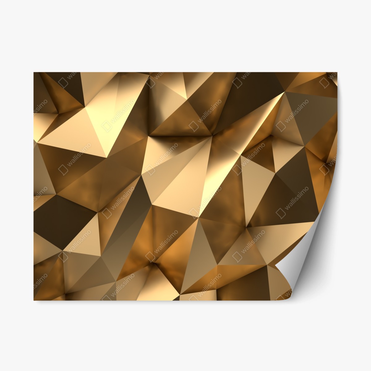 Naklejka repozycjonowalna złote geometryczne fasety – Wallissimo®