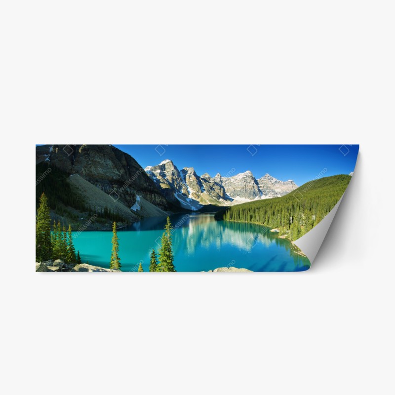 Naklejka repozycjonowalna spokojne turkusowe jezioro w górach