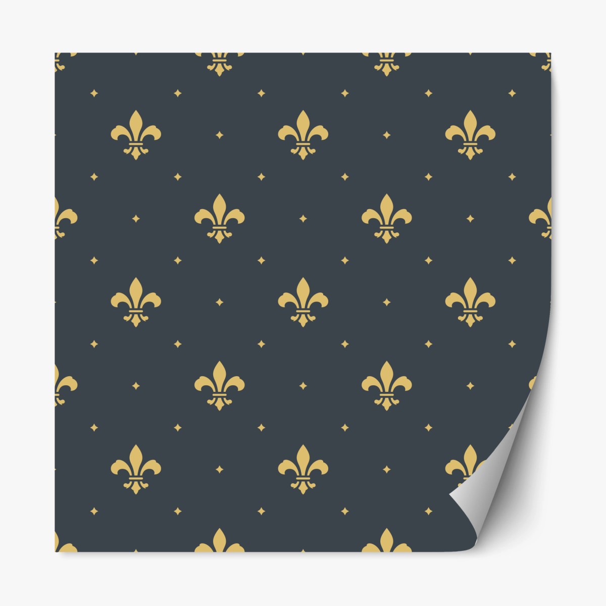 Naklejka repozycjonowalna złoty wzór lilii na ciemnym tle – Wallissimo®