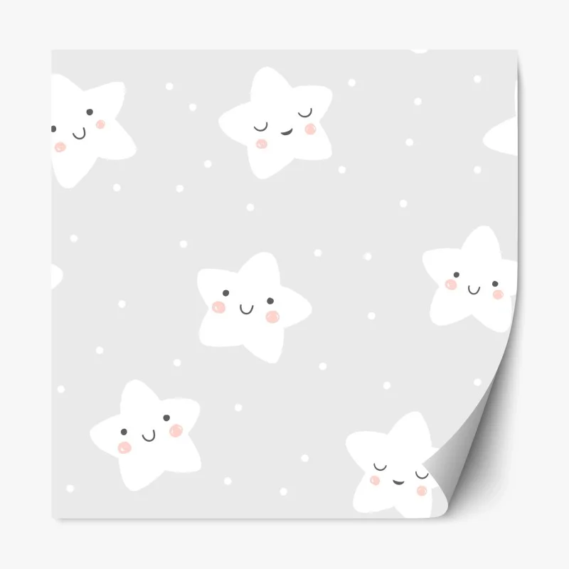 Naklejka repozycjonowalna urocze uśmiechnięte gwiazdki do pokoju dziecięcego