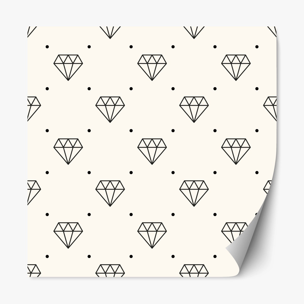 Naklejka repozycjonowalna minimalistyczny wzór diamentów z kropkami – Wallissimo®