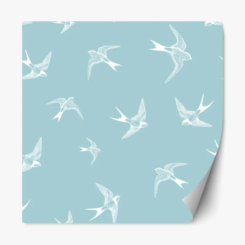 Naklejka repozycjonowalna pastelowy wzór z jaskółkami