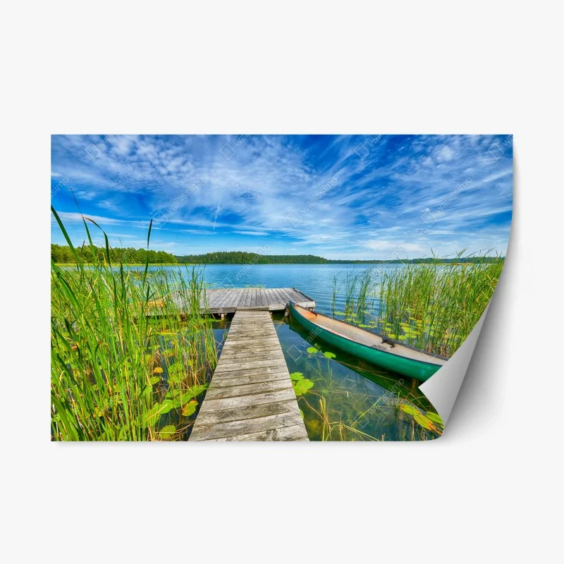 Naklejka repozycjonowalna spokojne letnie jezioro na Mazurach