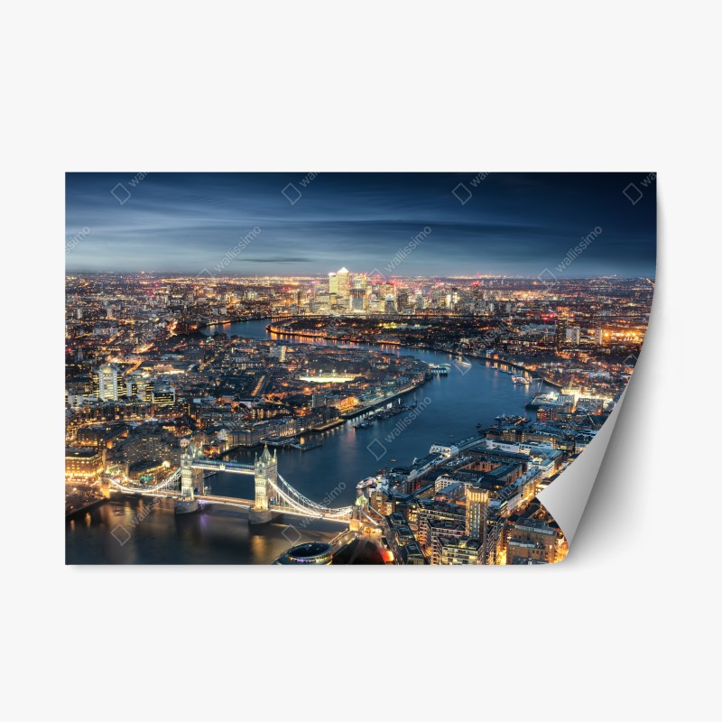 Naklejka repozycjonowalna nocna panorama Londynu