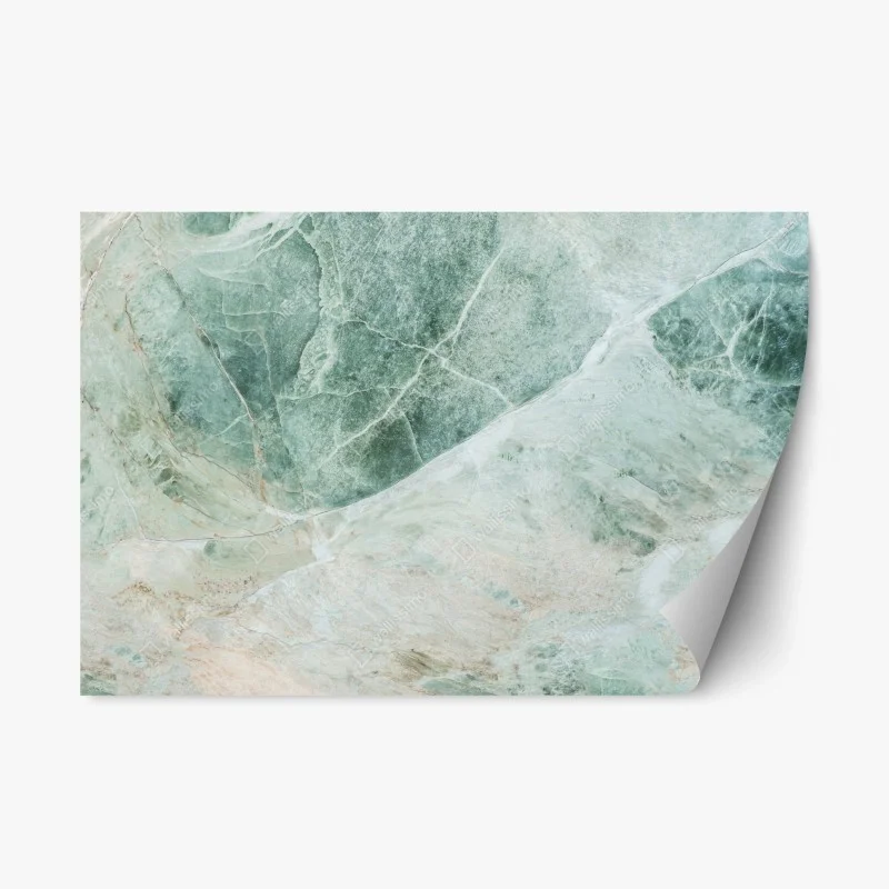 Naklejka repozycjonowalna zielona marmurowa faktura abstrakcyjna