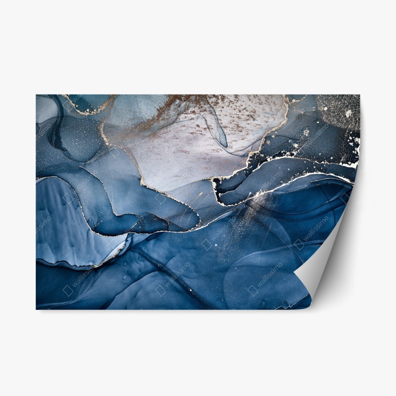 Naklejka repozycjonowalna głęboki niebieski marmur abstrakcja