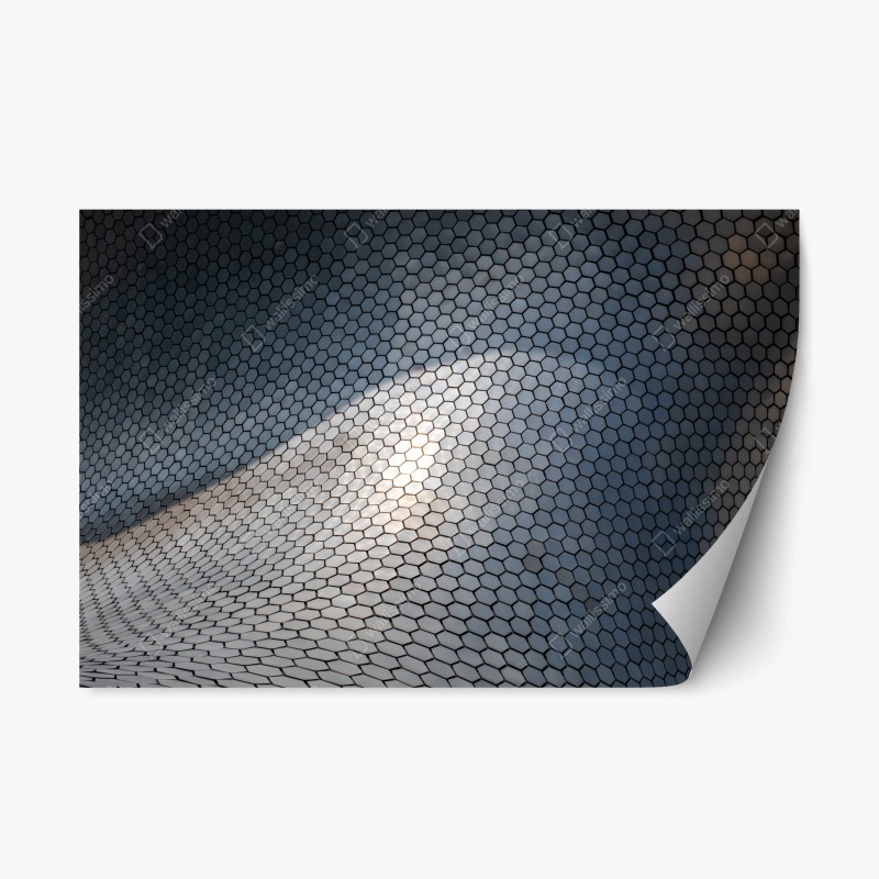 Naklejka repozycjonowalna metaliczna heksagonalna elewacja geometryczna