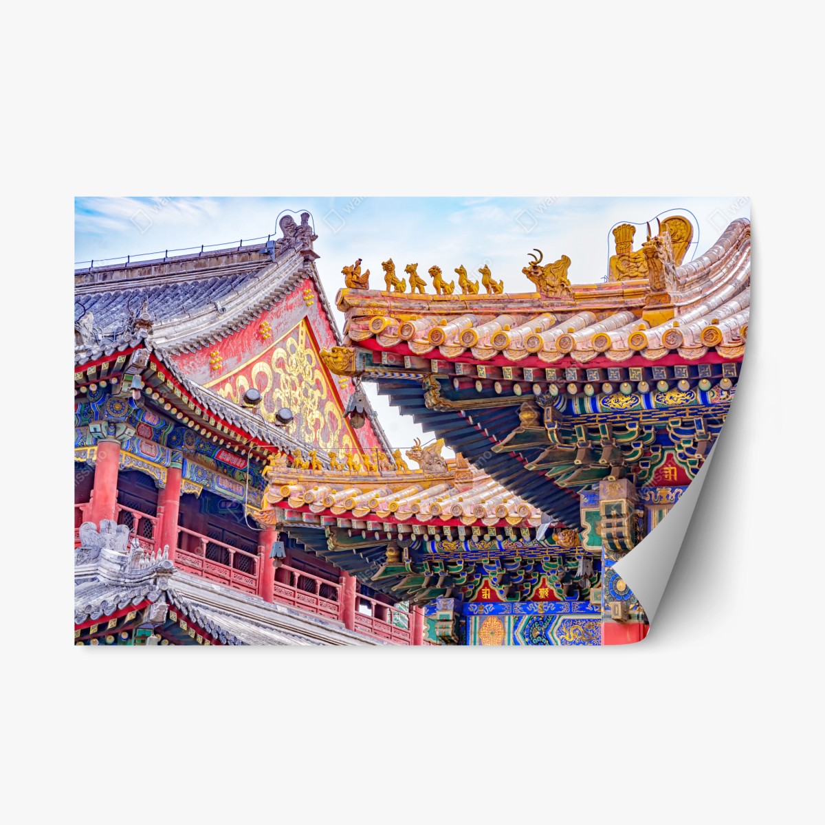 Naklejka repozycjonowalna ozdobny dach Lama Temple, Beijing – Wallissimo®