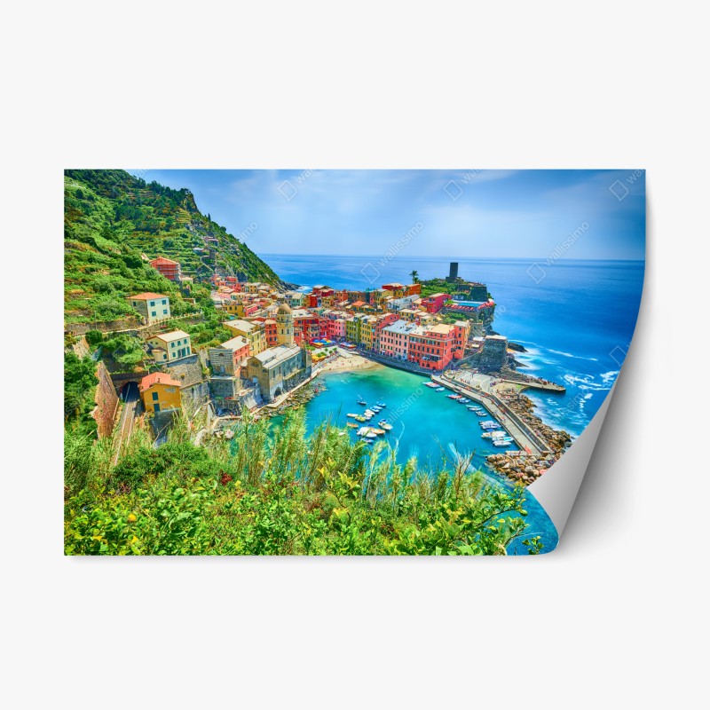 Naklejka repozycjonowalna Vernazza kolorowa wioska nadmorska, Włochy