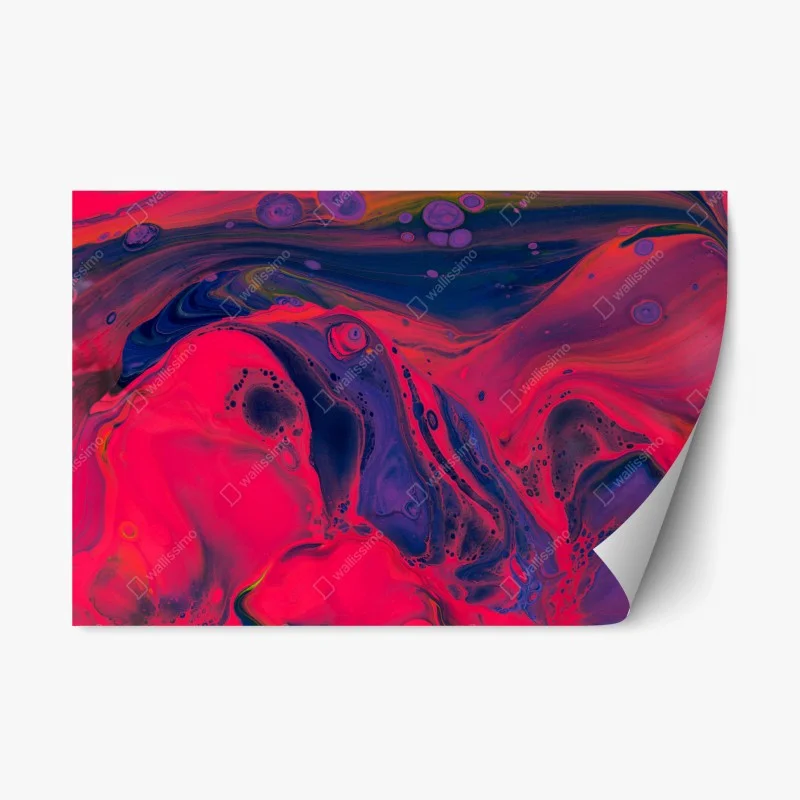 Naklejka repozycjonowalna żywa różowa abstrakcja płynna